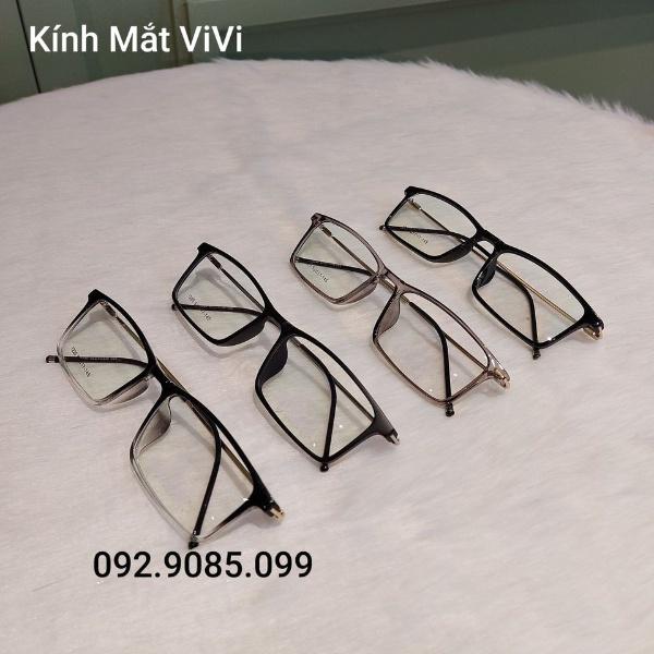 Gọng kính cận nam nữ dáng vuông nhỏ thanh mảnh V1220 chất liệu kim loại, Nhận cắt cận viễn loạn Kính mắt ViVi