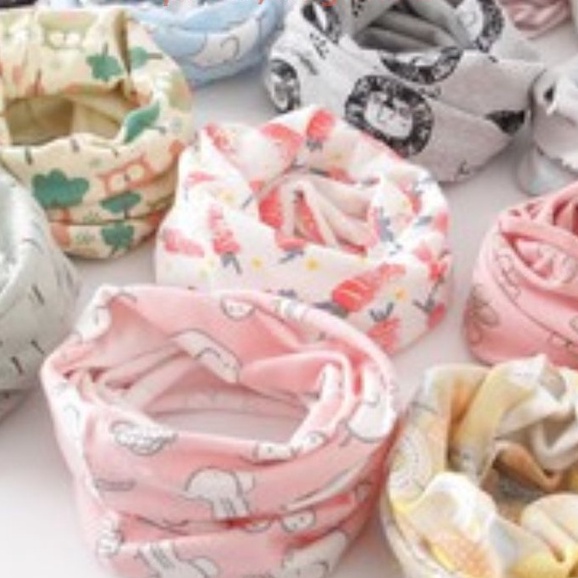 Khăn ống quấn cổ đa năng cotton 100% giữ ấm cho bé phong cách Hàn Quốc (Màu ngẫu nhiên)