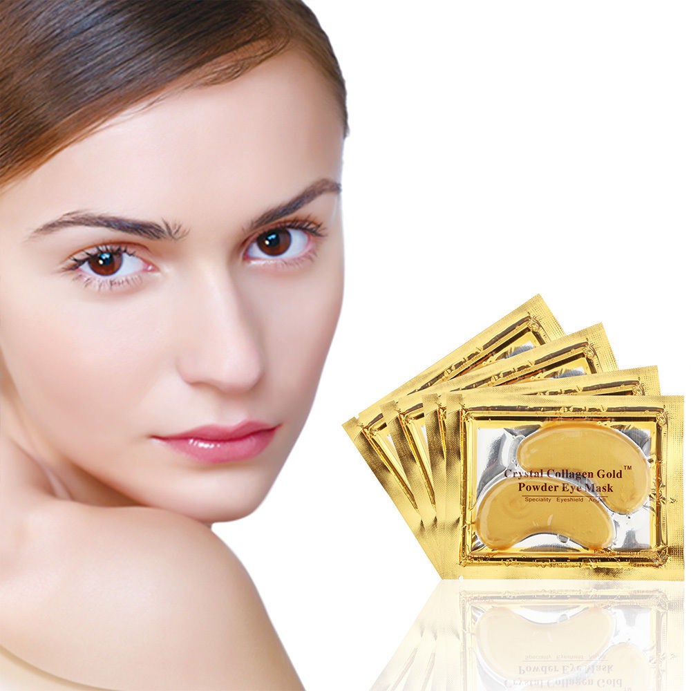 1 Pair Crystal Gold Collagen Gel Anti-Wrinkle Dark Circle Under Eye Patches Mask Pad