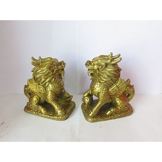 Cặp kỳ lân đồng ẵm cầu ẵm con