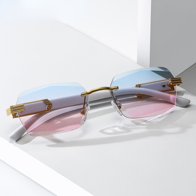 Kính mát gọng vuông kim loại phong cách sang trọng thời trang dành cho nữ