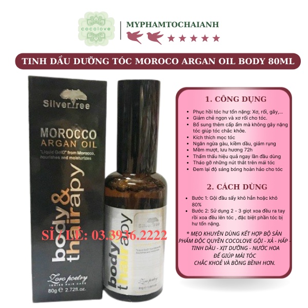Tinh Dầu Dưỡng Tóc Morocco Argan Oil BODY 80ML