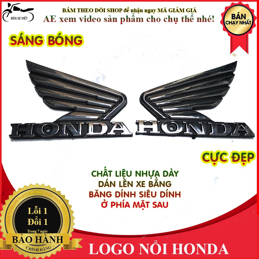 [CÓ VIDEO] LOGO NỔI CÁNH CHIM CÁNH ÉN HONDA CỰC ĐẸP - - KEO DÁN SIÊU DÍNH- MÀU TRẮNG và MÀU VÀNG TÙY CHỌN - ĐÈN XE VIỆT