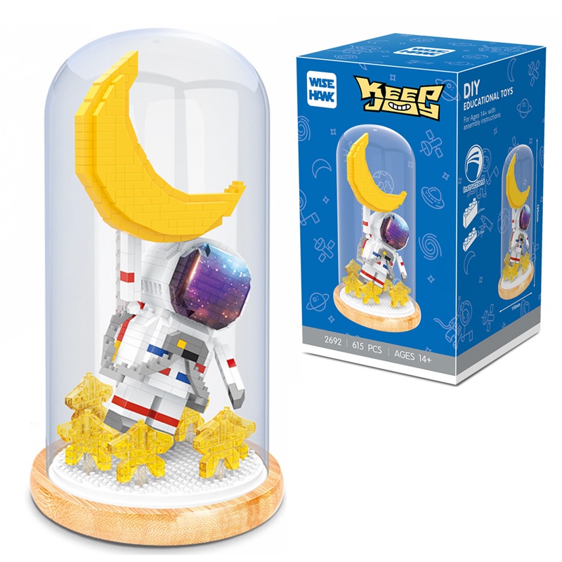Đồ chơi lắp ráp PHG + kèm lồng kiếng | Lego ASTRONAUT | NanoBlock Phi hành gia