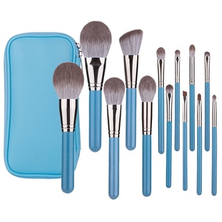 Cọ trang điểm 13 cây kèm túi đựng màu xanh dương