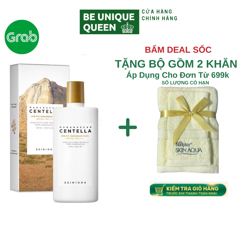 Kem Chống Nắng Rau Má Skin 1004 Madagascar Centella Air-fit Suncream plus SPF50+ PA++++ cho da nhạy cảm 50ml - centalla