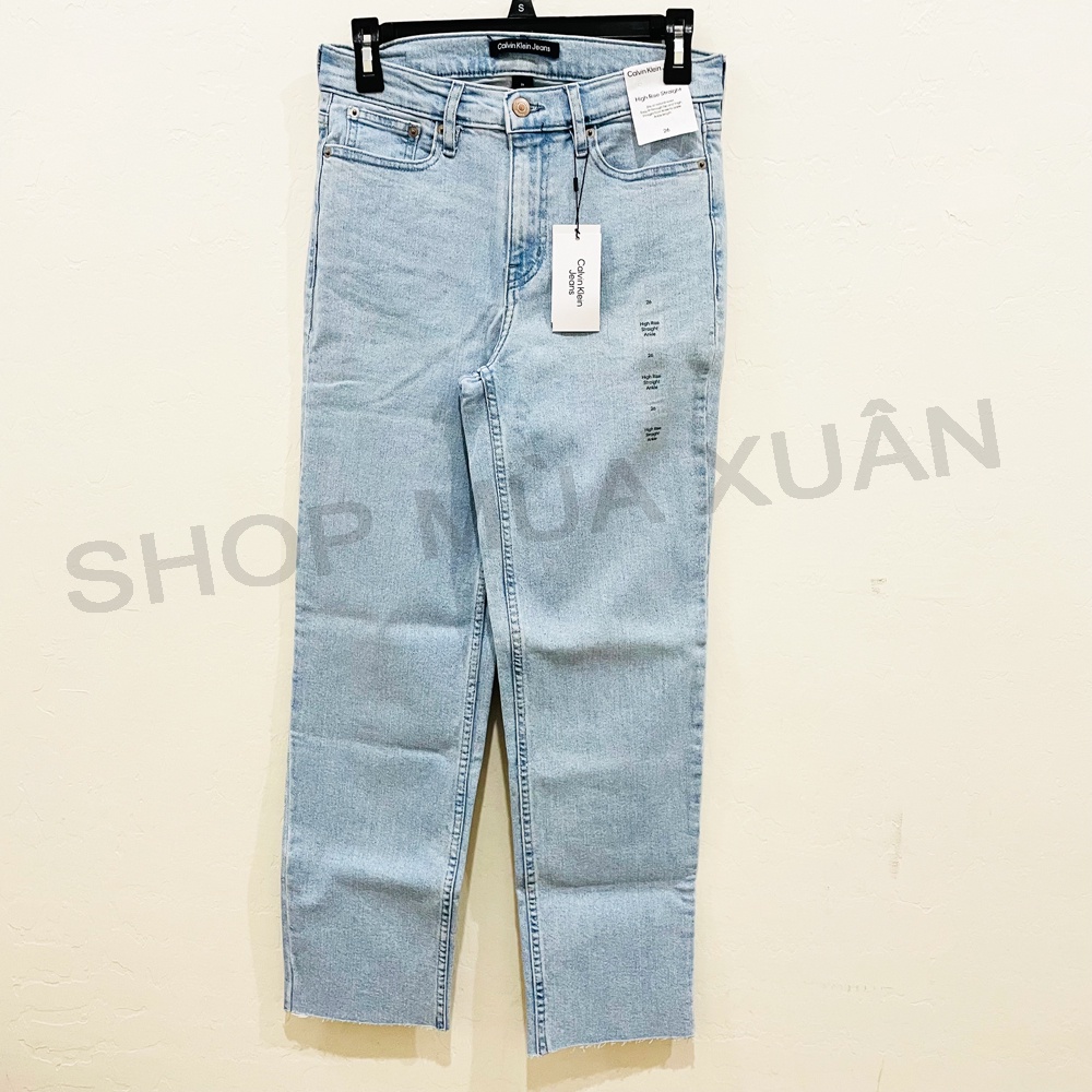 Quần jeans nữ Calvin Klein Jeans High Rise Straight - Light Blue