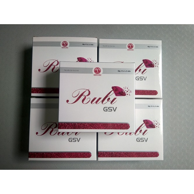 Viên uống hỗ trợ làm đẹp da đẹp tóc Rubi GSV hộp 60 viên