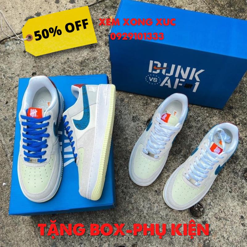 Giày AF1 Dunk Vệt Xanh, Giày Air force 1 low sp undefeated 5 on it dunk Hàng cao cấp Full Box - Sẵn Hàng