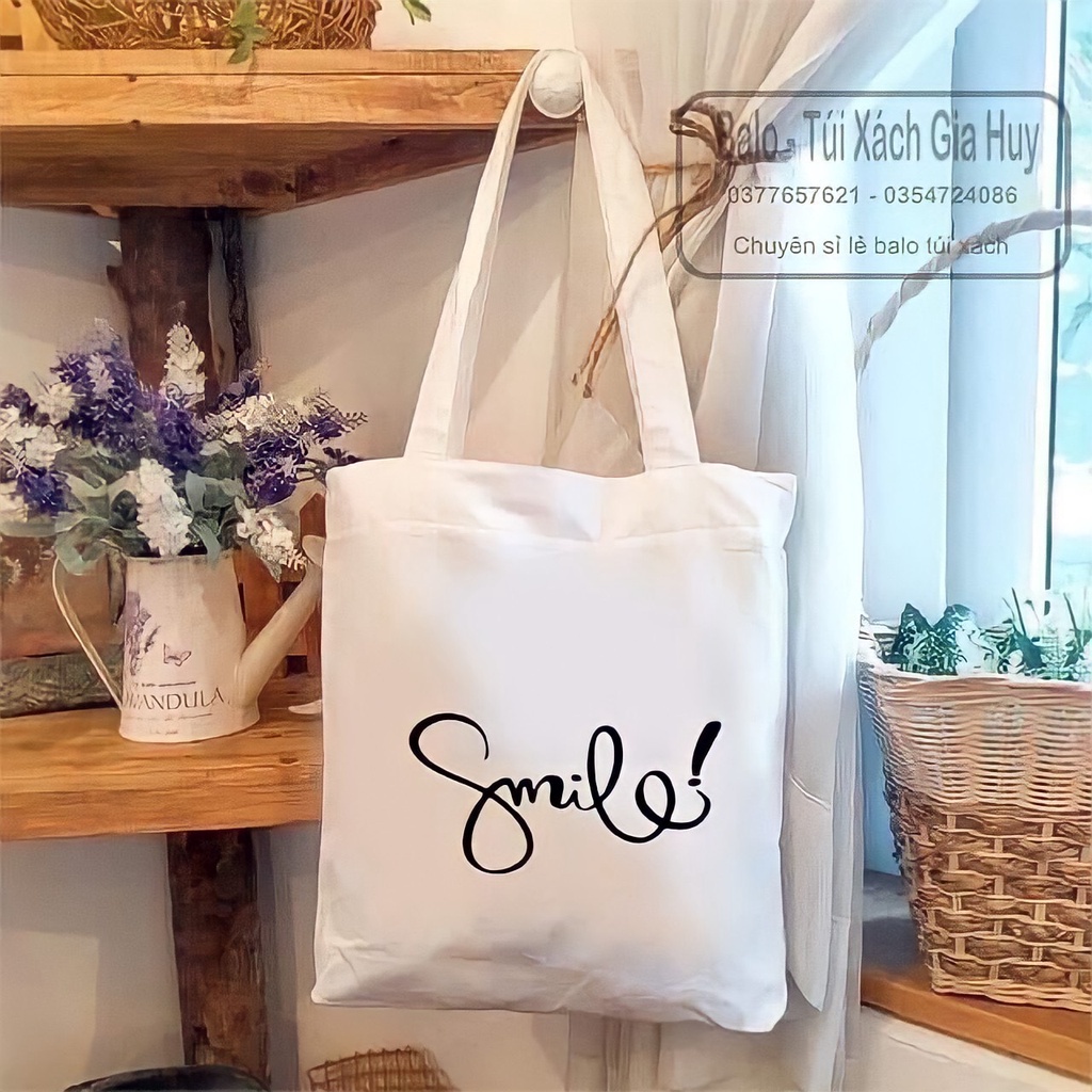 Túi tote đeo chéo đeo vai vải canvas giá rẻ đi học đi chơi Superbag668 215