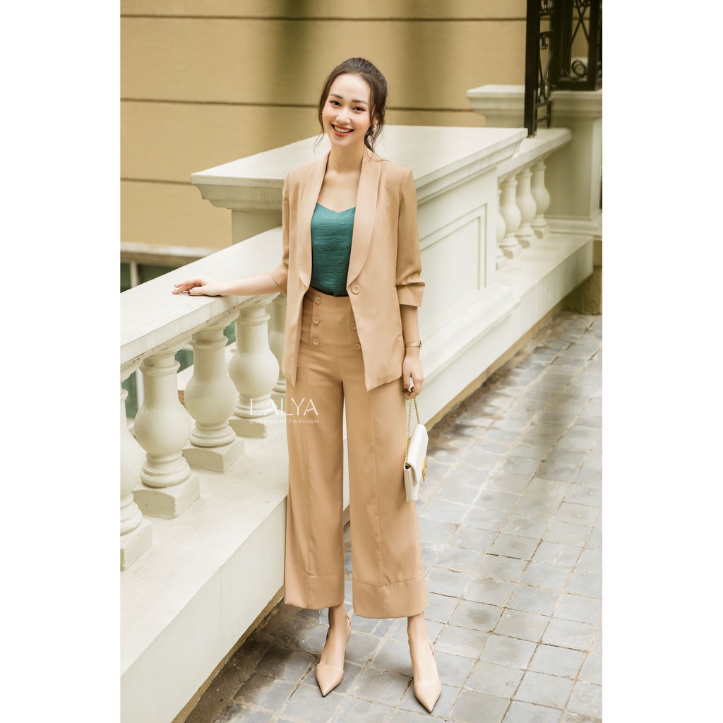 LALYA_Áo Blazer cổ sam túi sườn - Nâu | BigBuy360 - bigbuy360.vn
