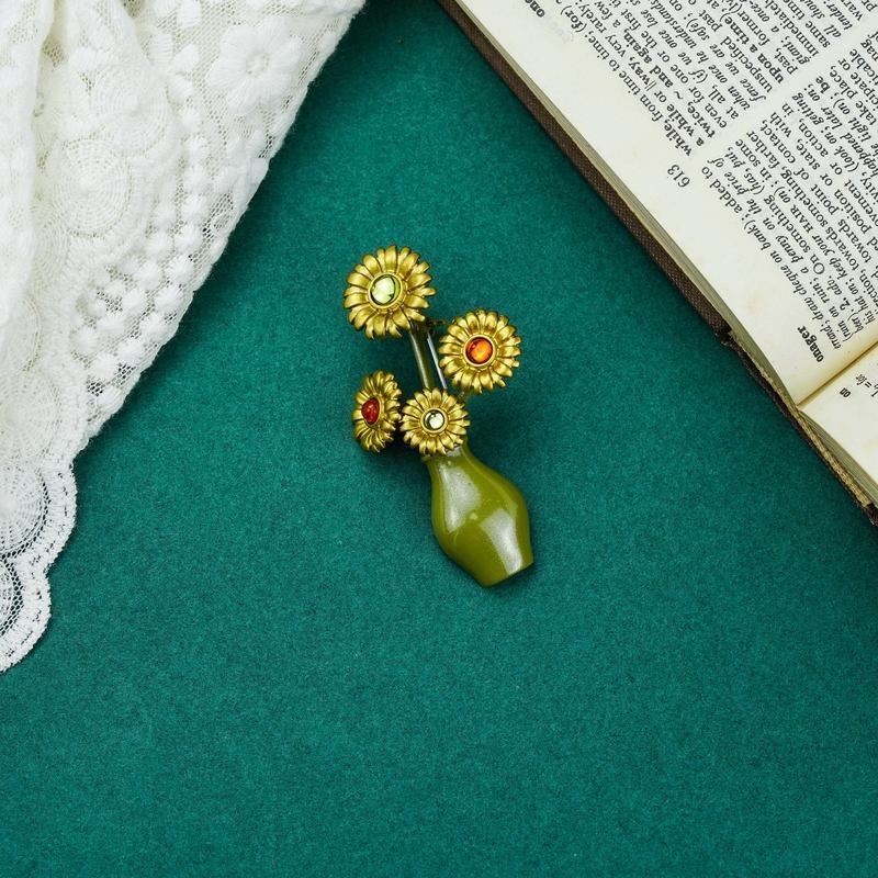Ghim CàI ÁO HìNh Hoa ĐíNh Kim Cương NgọC Trai Giả ThờI Trang Cho Nữ
