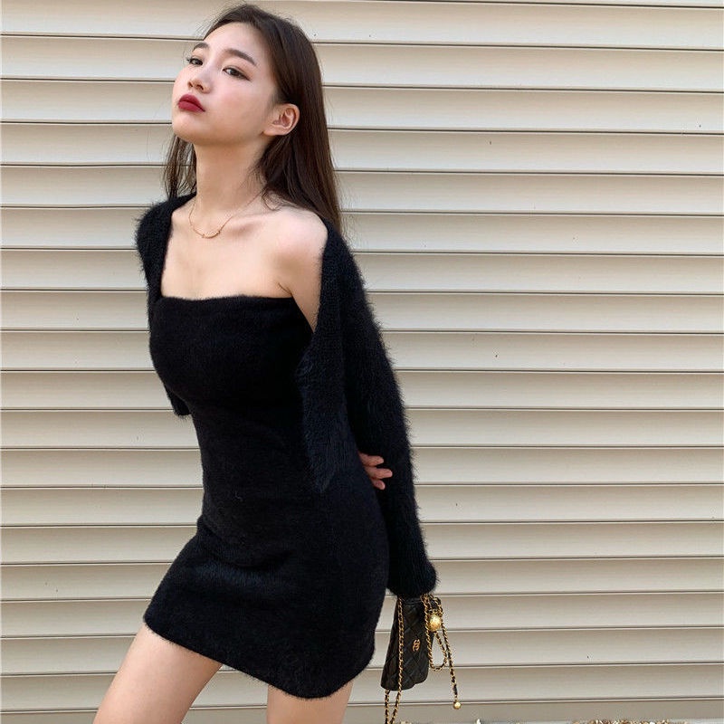 Bộ Áo Sweater Dài Tay + Chân Váy Mỏng Thời Trang Mùa Thu 2020 Cho Nữ