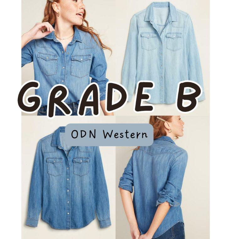 3.3 F⚡Áo Sơ Mi Denim Màu Xanh Nước Biển Ash Cấp B