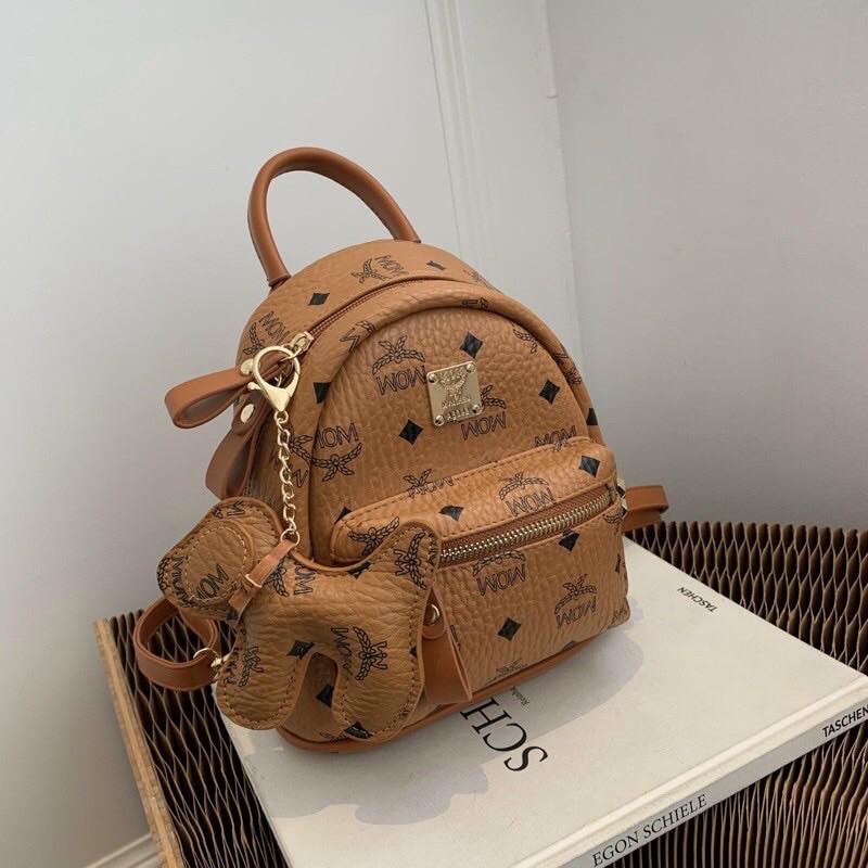 balo mcm mini thời trang màu nâu qc❣️Freeship❣️