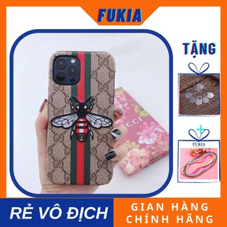 Ốp da thêu ong dành cho iphone 11/ 11 Pro / 11 Promax/ iPhone 12/ 12 mini/ 12 pro/ 12 promax