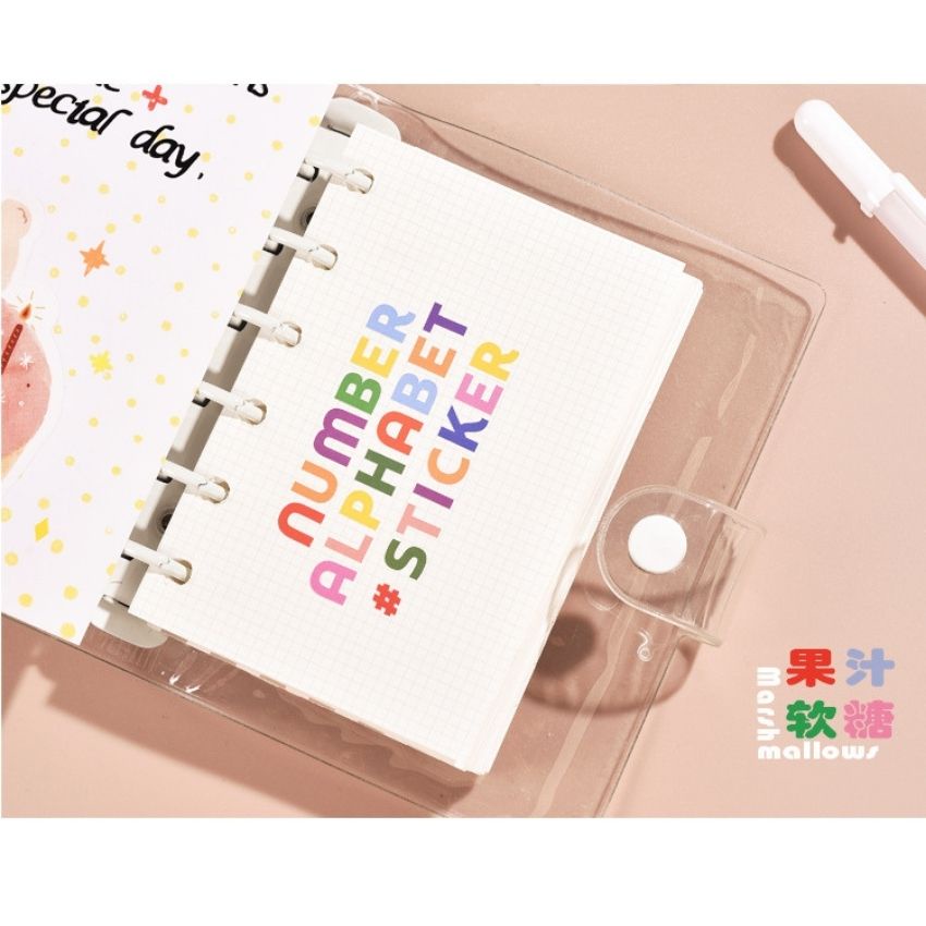 Set 2 Tấm Sticker Hình Chữ Cái Màu Sắc Cầu Vồng DecorMe Hình dán trang trí decor sổ tay, góc học tập và làm việc STKTH