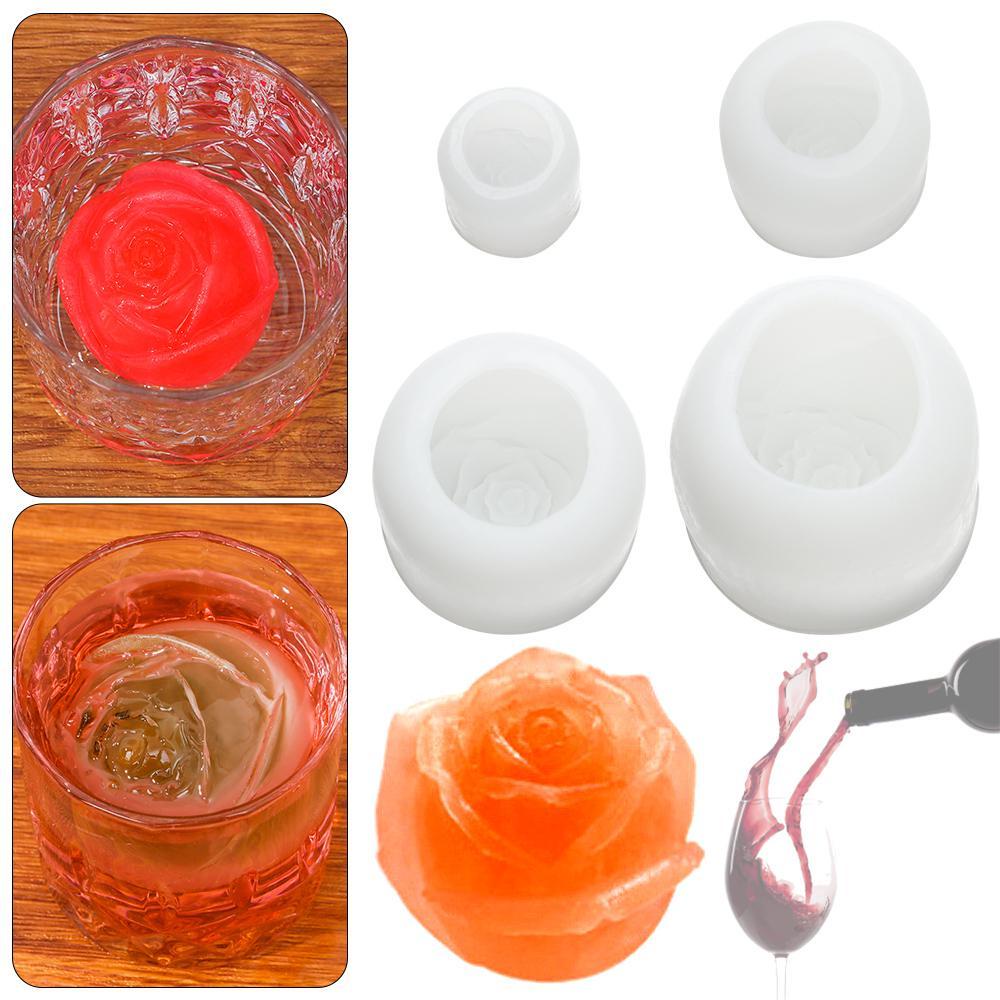 Khuôn Làm Đá Hình Hoa Hồng 3D Thủ Công