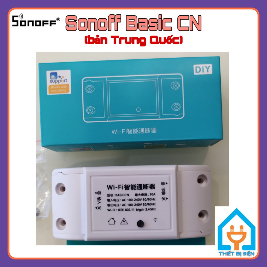 SONOFF BASIC R1 (CN, NỘI ĐỊA), CÔNG TẮC WIFI, CÔNG TẮC ĐIỀU KHIỂN TỪ XA, THÔNG MINH QUA 3G, 4G