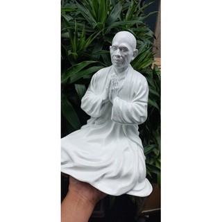 TÔN TƯỢNG THIỀN SƯ THÍCH NHẤT HẠNH - CHẤT LIỆU BỘT ĐÁ  (MÀU TRẮNG MỜ -  TRẮNG BÓNG - NÂU GỐM) - 30CM