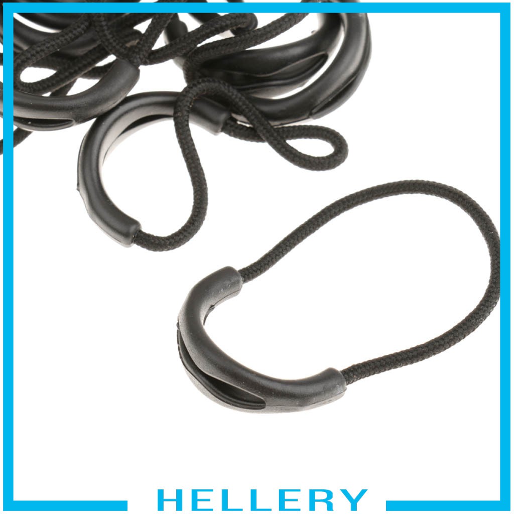 [HELLERY] 10 Black Zip Puller Zipper Pulls Cord Replacement Fastener Slider Jacket Bag