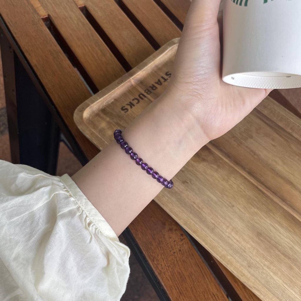 [Hàng Mới] Vòng Tay Chuỗi Hạt Đá Mặt Trăng Màu Xám Thiết Kế Chính Hãng Dành Cho Nữ