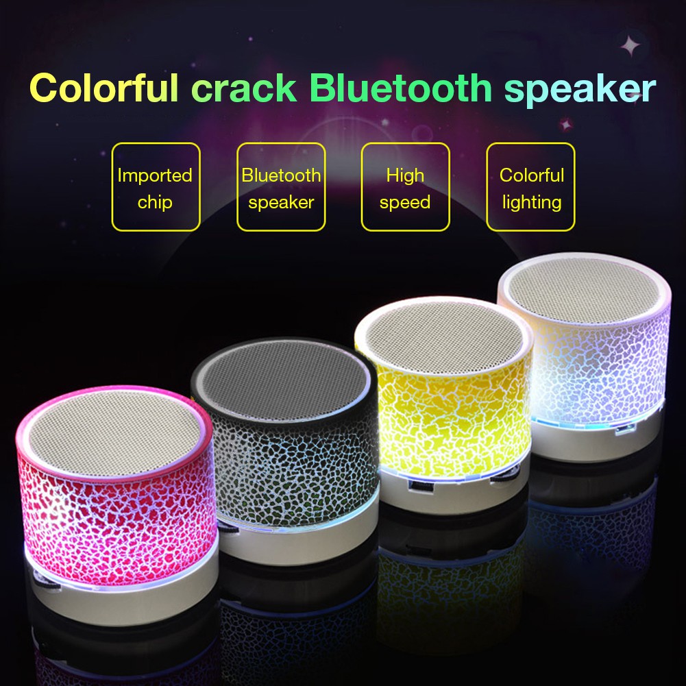 chuntle✨Wireless Bluetooth Colorful Light Small Crack Sound Speaker Audio Mobile Phone Mini Subwoofer Support TF Card 