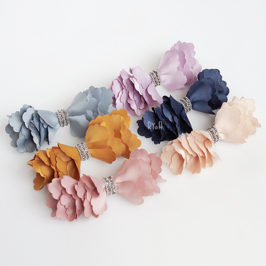 Kẹp tóc bấm nơ vải lụa RYA 92080