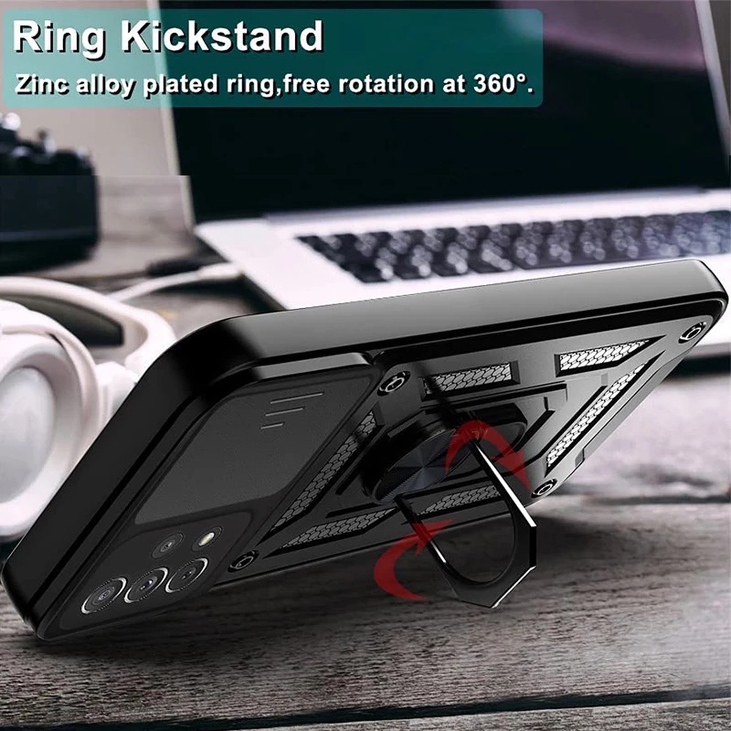 Ốp điện thoại kiểu giáp chống sốc có vòng đỡ nam châm dành cho Samsung A71 A51 A31 A21S A72 A52 4G 5G