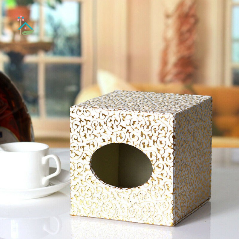 Hộp Đựng Khăn Giấy Hình Vuông Khắc Họa Tiết Dùng Trang Trí Nhà / Văn Phòng / Khách Sạn
