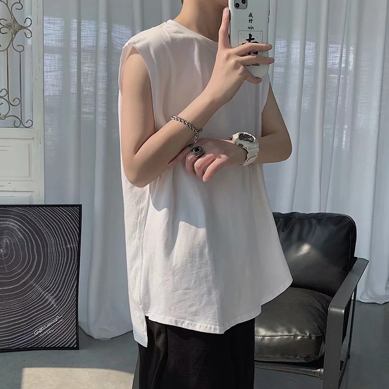Áo Thun Sát Nách Màu Trơn Phong Cách Hàn Quốc Size M-4XL Cho Nam