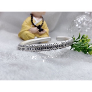 Vòng tay bạc cho nam nữ khắc bát nhã tâm kinh bạc 9999 phân khúc hàng cao cấp