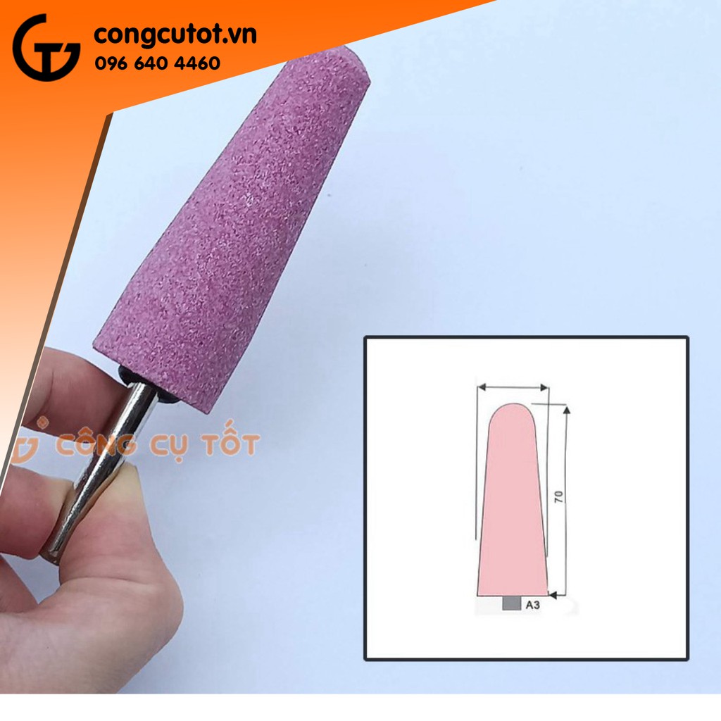 Mũi đá mài hình nón thuôn cốt 6 ly