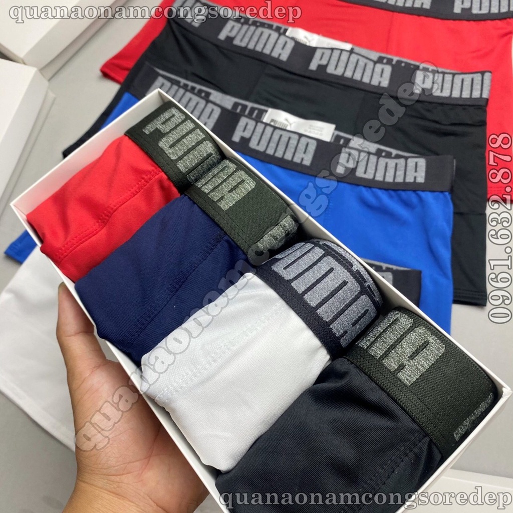 HỘP 5 QUẦN Quần Lót Nam Boxer PUMA - Sịp Nam Cao Cấp PUMA mẫu mới,co giãn mềm mịn hàng chính hãng