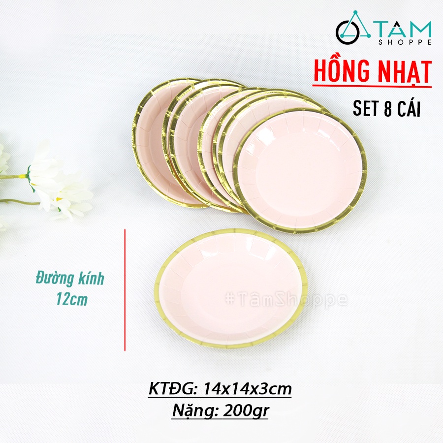 Đĩa giấy trang trí tiệc màu pastel lục giác tròn  DG-06