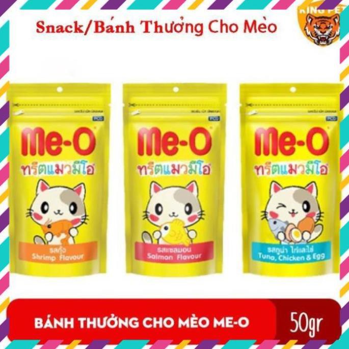 Snack Bánh Thưởng Cho Mèo Me-O 50gr Đủ Vị Cá Hồi - Tôm - Cá Ngừ