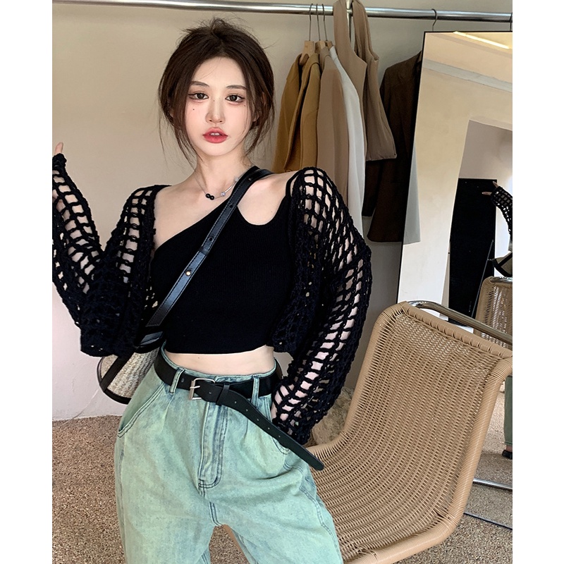 Áo Khoác cardigan Dệt Kim Tay Dài Chống Nắng Thời Trang Cho Nữ