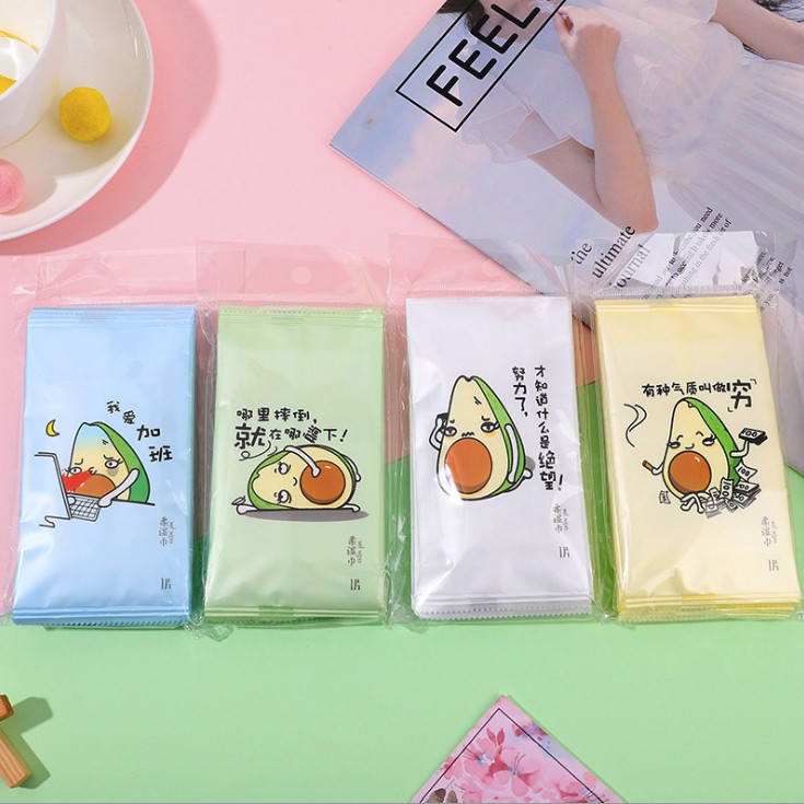 Set 10 Khăn Giấy Ướt VẢI KHÔNG DỆT Hoạ Tiết Dễ Thương B094