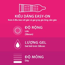 Bao Cao Su Durex Pleasuremax Gai - 12c/hộp