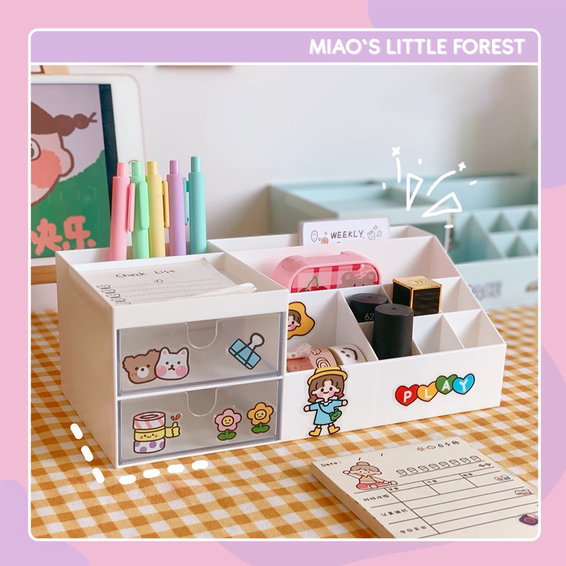 Hộp cắm bút đựng đồ dùng để bàn MIAO'S LITTLE FOREST kệ có hộc tủ khay chia ngăn tiện ích MOR2202