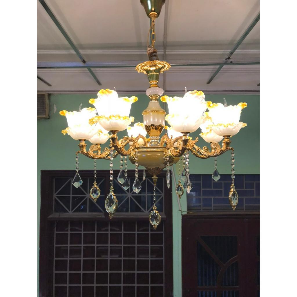 Đèn chùm pha lê TELT chuẩn loại 1 phong cách hiện đại, sang trọng, độc đáo - kèm bóng LED chuyên dụng