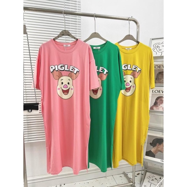 Váy Suông - Đầm Suông PIGLET From Rộng Dáng Dài Tới 75kg Bầu Mặc Xinh