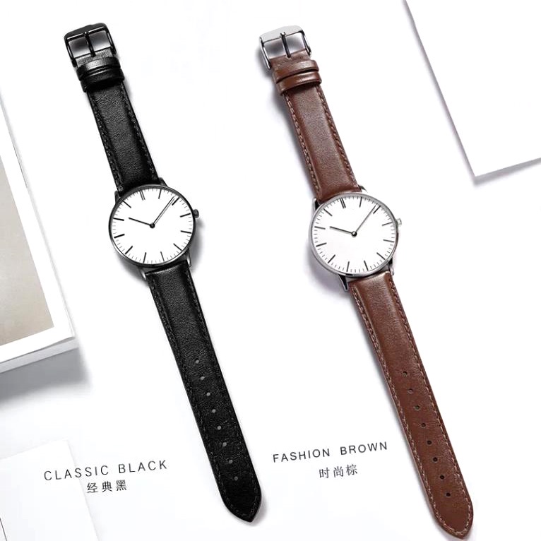 Dây Đeo Đồng Hồ Bằng Da Bò Thật 12mm 14mm 16mm 18mm 20mm 22mm 24mm Có Khóa Cài Bằng Thép Không Gỉ