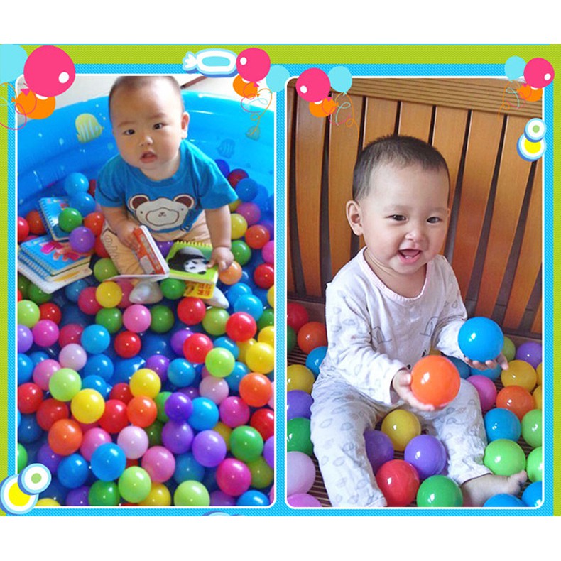 50-100 quả bóng nhựa Việt Nam - Đồ chơi quả bóng nhựa nhiều màu sắc cho bé chơi cùng lều bóng túi 50 hoặc 100 quả