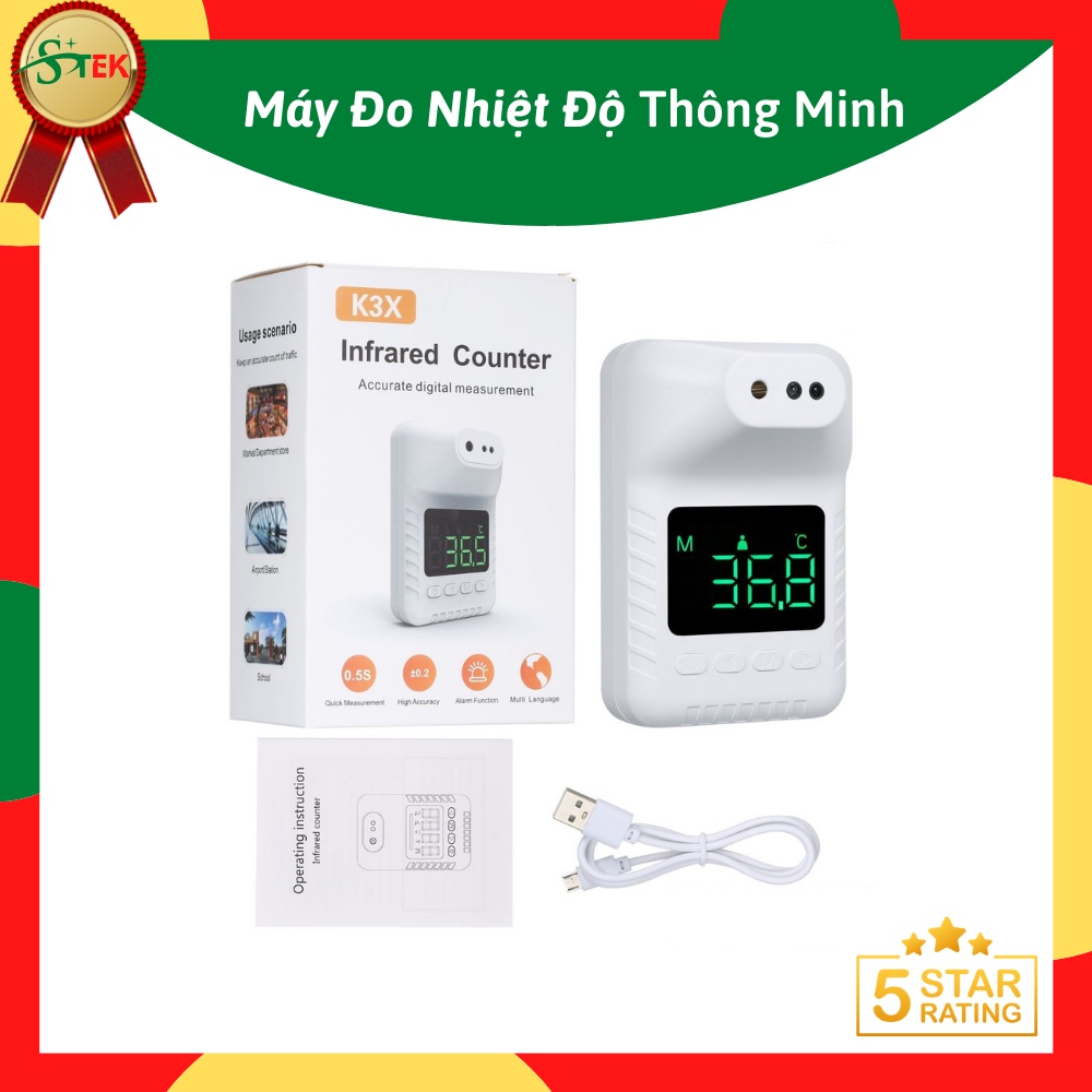 Máy Đo Nhiệt Độ Không Tiếp Xúc K3X Mini Cảm Biến Hồng Ngoại Có Độ Chính Xác Cao Hiển Thị Kết Quả Nhanh Báo Động Nhiệt Độ