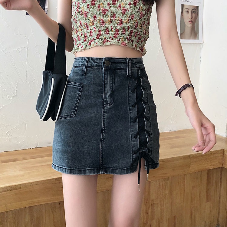 High Waist Jean Skirts Stretchy Design Off Sides Summer Fashion New Arrivals For Girlfriends 2021