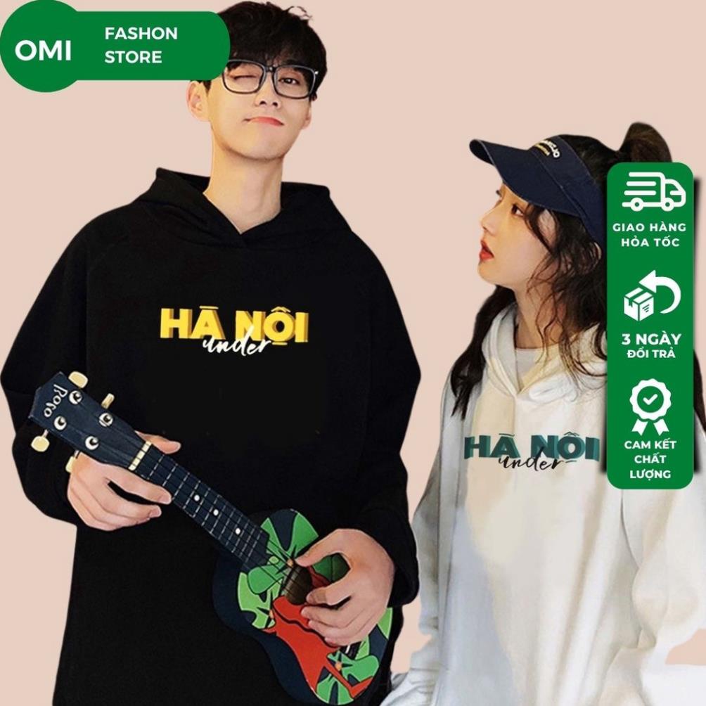 Áo Hoodie chất NỈ under Hà Nội, ÁO phom rộng Unisex dành cho cả Nam Nữ100% Cotton -In Hình Local Brand 2 cực xì teen !