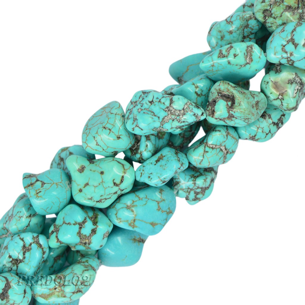 Blue Turquoise Gemstone Stone Nugget Beads Jewellery Making Strand 16" DIY
