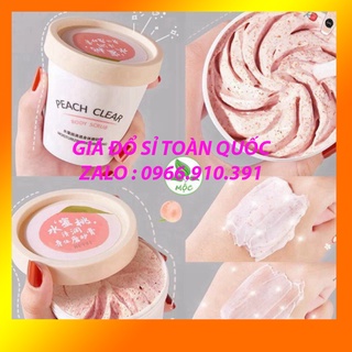 Tẩy da chết toàn thân đào HEYXI Peach Clear, tẩy tế bào chết body đào, kem thải độc tố da, xe khít lỗ chân lông