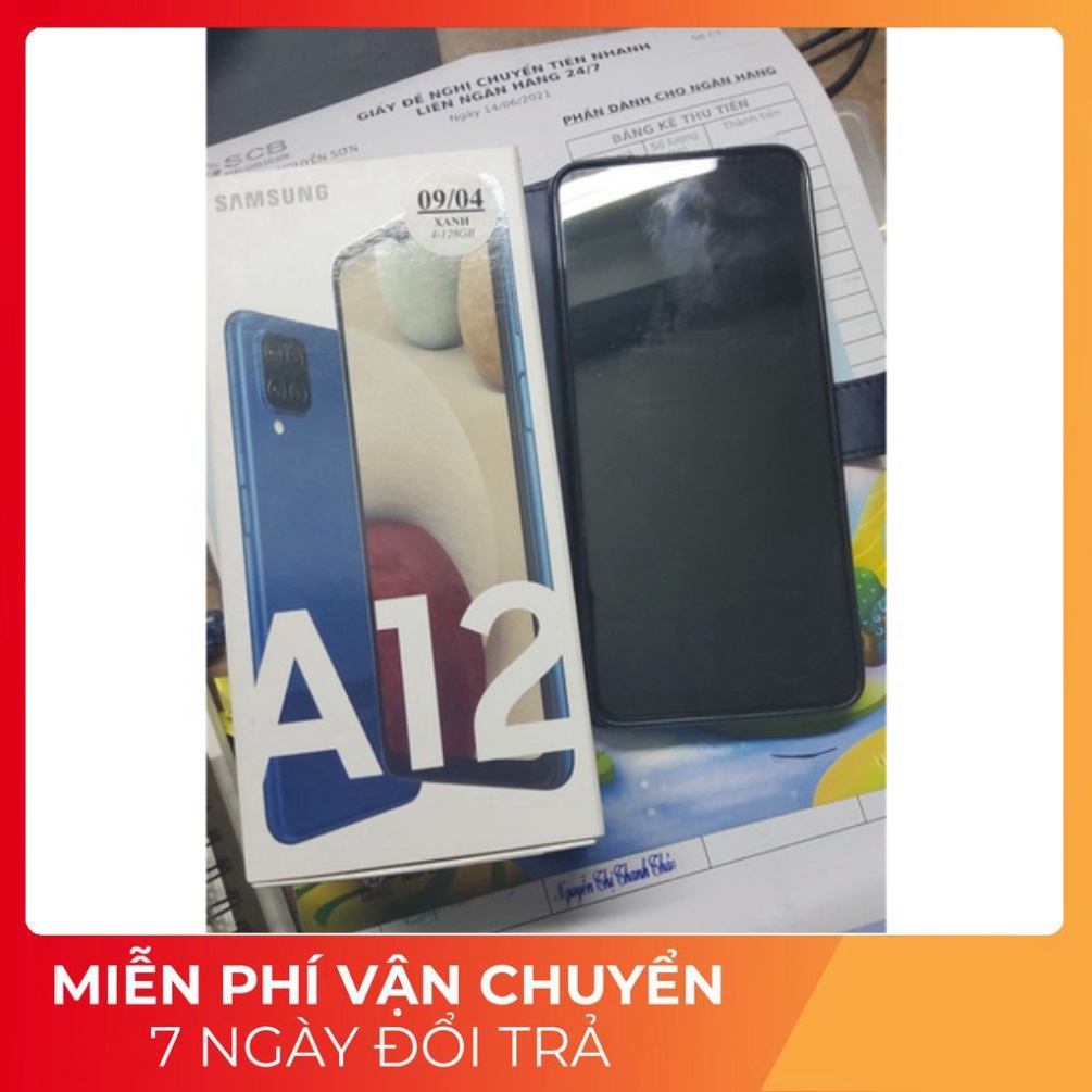 Điện thoại Samsung Galaxy A12 (4GB/128GB) Pin 5000mAh cụm 4 camera màn hình 6.5"- BH 12 tháng